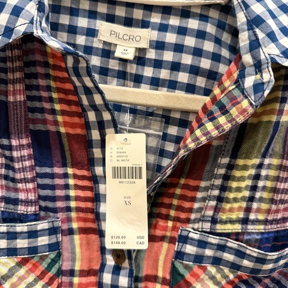 Pilcro The Hadley Relaxed Buttondown Shirt Mixed Print - Picture 6 of 8